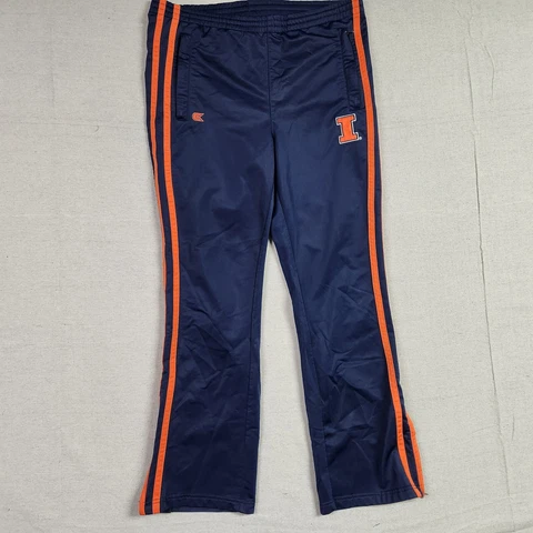 Illinois Fighting Illini Pants Men Medium Blue Orange Basketball Warm Up Zip Cover