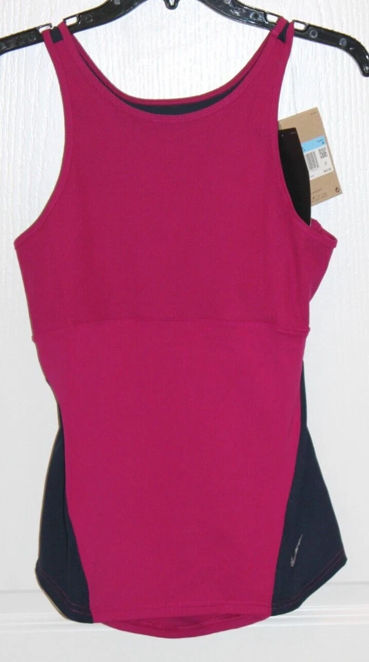 Nike Yoga Dri Fit Slim Fit Training Open Back Tank Top Medium DR0374-549 Pink