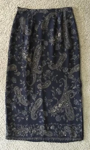 Talbots 100% Silk Midi Skirt Sz Petite 8🦋Pencil I Straight🦋Classic Elegance🦋 - Foto 1 di 9