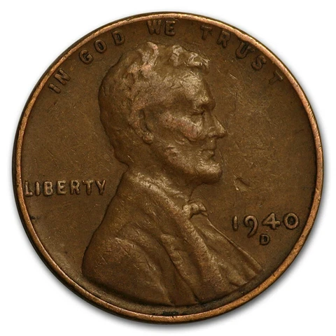 1940 D - Lincoln Wheat Penny - G/VG Cover