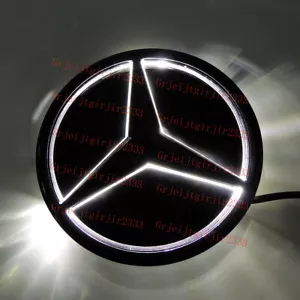 Front Grille Star Emblem For 2019-2022 W205 W177 LED Light Badge Mirror Black - Picture 1 of 8