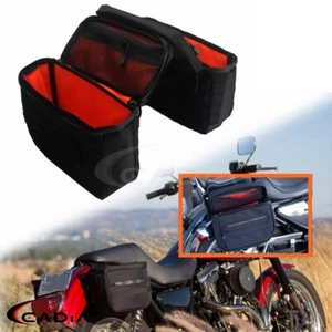 Alforjas de nailon estilo club bolsas de equipaje para Harley Dyna Softail Sportster XL883 - Imagen 1 de 11