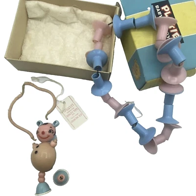 Vintage Plakie Baby Doll Skippy Set Original Box Teething Toy Crib Necklace READ - Image 1 of 4