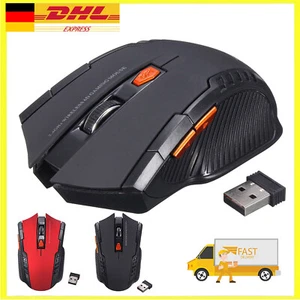 Funk maus gaming kabellos USB für Pc, Laptop, Computer Wireless Mouse USB，DE - Afbeelding 1 van 6