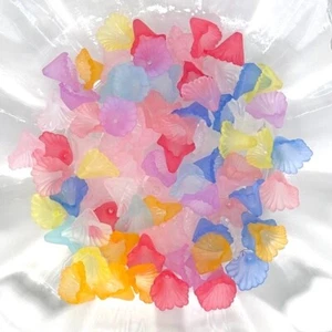 80pcs Beads for Jewelry Making Assorted Lucite Tulip Flower Beads #17839 - Picture 1 of 5