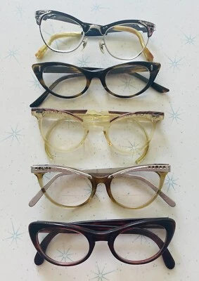 Лот из 5 винтажных очков 60-х American Optical Tura ретро 1970-е Artcraft ободок рожка - Изображение 1 из 4