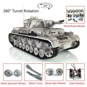 Henglong 1/16 Snow 7.0 Personalizado Panzer IV F RTR RC Tanque 3858 Ruedas de Metal - Imagen 1 de 4