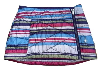 Minifalda acolchada a rayas multicolor Smartwool para niñas mezcla de lana merino S Foto 1 de 4