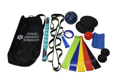 Work Out in a Bag Massage Therapy Balls and Resistance Bands Stretch Straps Foto 1 de 4