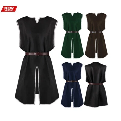 Túnica Medieval Renacimiento Disfraz Caballero Juegos con disfraces Vikingo LARP Hombres Multi Talla Foto 1 de 2