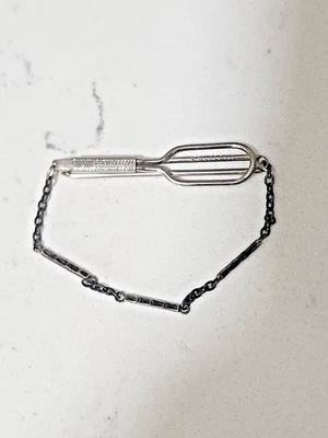 Vintage Swank Tie Clip Sterling Silver With Sterling Silver Chain - Image 1 of 4