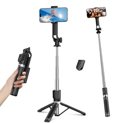 Selfie Stick for Phone, Extendable Travel Tripod with Detachable Remote for P... - Image 1 of 4