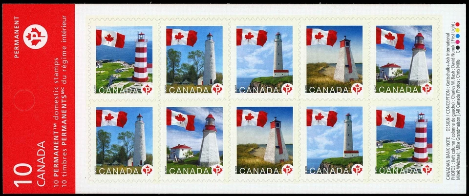 Canada Stamps Booklet of 10, Flags and Lighthouses, #2253a, BK364 MNH - Image 1 of 1