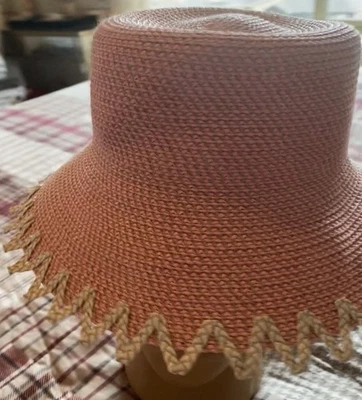 Eric Javits New York Coral Pink Squishee Designer Wide Brim Travel Hat  - Image 1 of 4