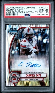 2024 Bowman U Chrome Carnell Tate 1st Autograph Rookie Card Auto Stealth PSA 10 - Bild 1 von 2