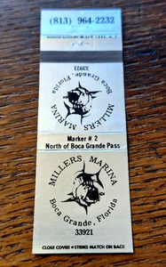 Vintage Matchbook: Miller's Marina, Boca Grande, FL - Picture 1 of 3