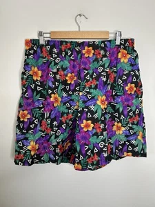Jantzen Board Shorts Mens Colorful Pockets Pull On Vintage Nylon Size Large - Picture 1 of 9