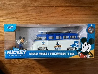 Jada 1:24 好莱坞骑行 1962 年大众 T1 巴士带米奇人偶 33179 型号 — 第 1/4 张图片