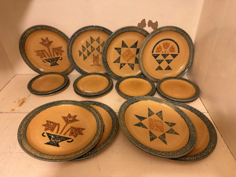 Pfaltzgraff Vintage America MAFA Dinner salad Stoneware Dinner Plates Set of 16 - Image 1 of 4