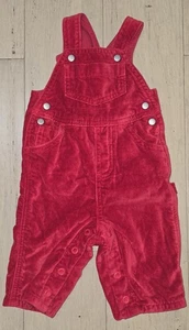 Old Navy Y2K 0-3 Monate Vintage Neugeborenes Baby roter Samt Urlaub Overall - Bild 1 von 6