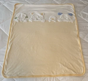 Carters Unisex Babydecke gelbe Streifen Schaf Bär Ente Hund 30 x 34 cm - Bild 1 von 12