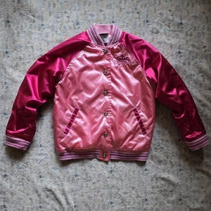 Kids Disney Store Pink Satin Princess Bomber Jacket - Size M (7/8) - Picture 1 of 10