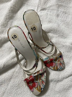 Nine West Floral Strappy Heels – Size 10 Open-Toe Sandals New, Never Worn - Image 1 of 2