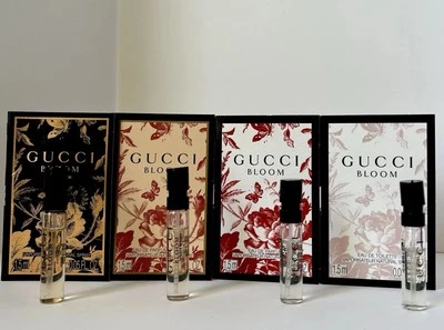 Gucci Bloom Perfume Collection 4 piezas Muestra Frascos Spray (Nuevo) Set Foto 1 de 3