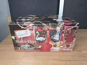Indiana American Glass #2350 Doce días de Navidad vasos 12 oz totalmente nuevos - Imagen 1 de 6
