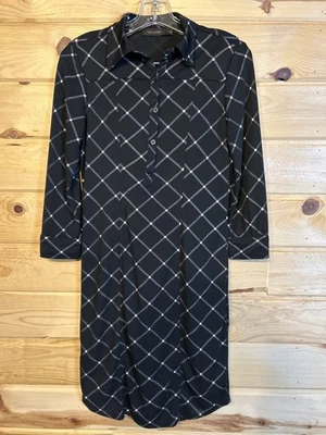 Vestido Camisa Mujer The Limited Negro Ventana XS - Forrado, Manga Larga Botón  Foto 1 de 4