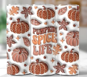 Pumpkin Spice Life 20oz Stainless Steel Tumbler | Fall Autumn Travel Cup - Picture 1 of 7