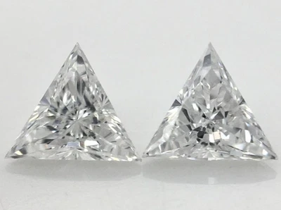 2 CT Natural White Diamond 2Pc Triangle Cut VVS1 D Grade IDGL Certified AQ1 - Image 1 of 3