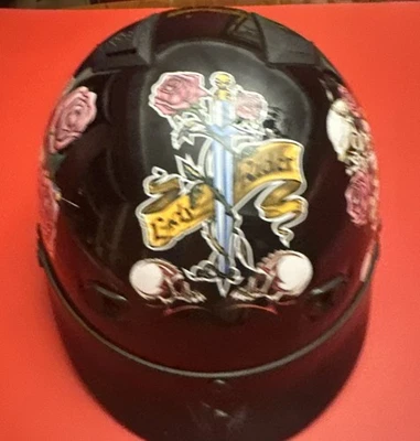 Casco RODIA Mujer 'Lady Rider' Rosa Talla Pequeña DOT Limpio - Verano Negro/Rosas Foto 1 de 4