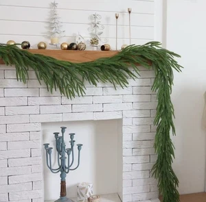 9FT Christmas Garland Real Touch Norfolk Pine Artificial Greenery Garland - Picture 1 of 4