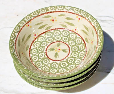 Temptations #735461 - Juego de 4 tazones de sopa de cereales verdes del viejo mundo de 7,5" Foto 1 de 4