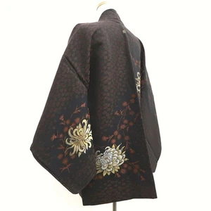 10240E3 Silk Vintage Japanese Kimono Haori Jacket Chrysanthemum - Picture 1 of 10