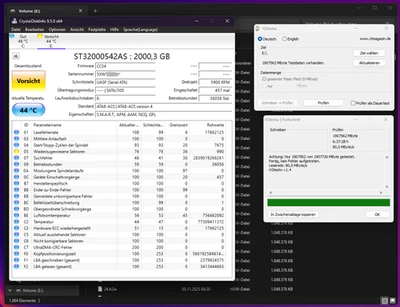 Seagate Barracuda LP 2TB ST32000542AS 3,5", Warnung neu zugewiesene Sektoren - Bild 1 von 4