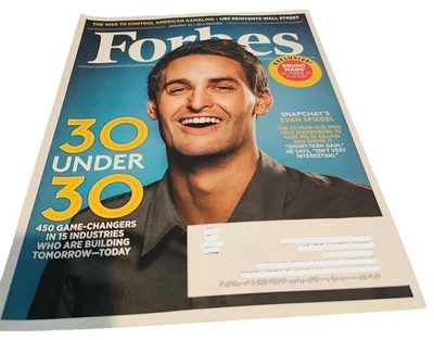 Forbes Magazine 30 Under 30 January 20 2014 Snapchat Bruno Mars Business News - Image 1 of 4