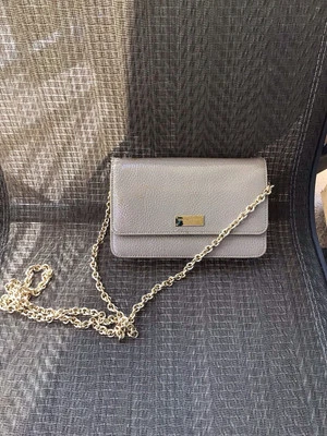 Tory Burch Taupe Leather Gemini Link Clutch Crossbody Bag  - Image 1 of 4