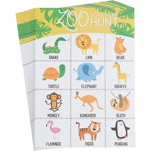 50 Pack Zoo Scavenger Hunt Spotting Animal Pre-School Kid Educational Board Game - Picture 1 of 4
