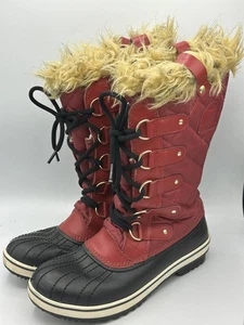 Sorel Damengröße 9 Joan of Arctic NL1779-601 rot Winterstiefel Kunstfellmanschette - Bild 1 von 7