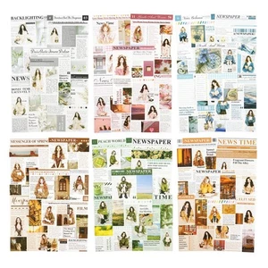 6Pcs Girl Sticker Book Set, Pre-Cut Scrapbook Kits for Journal Supplies DIY C... - Picture 1 of 7