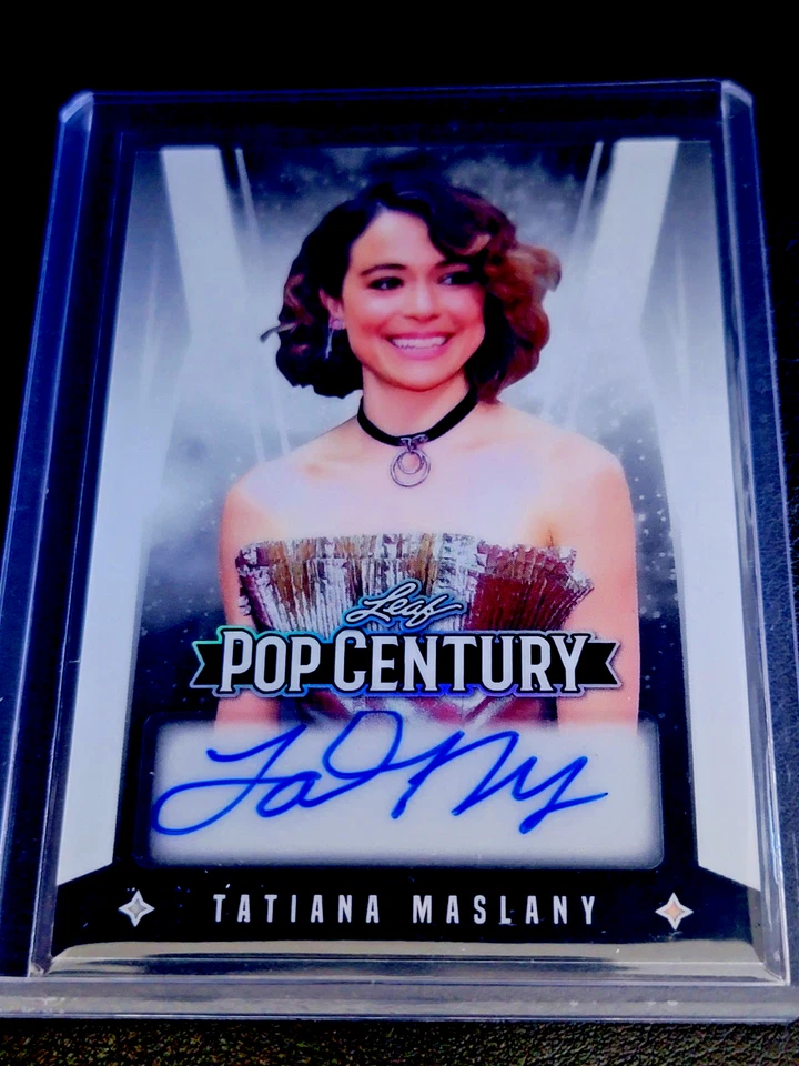 2025 Leaf Pop Century Signatures TATIANA MASLANY SSP White 1st Debut Auto 1/1 - Image 1 of 2