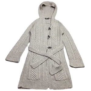 Drykorn Alpaka Wolle Coatigan Gr. M D-38 grau schwere Strickjacke Bindepullover - Bild 1 von 13