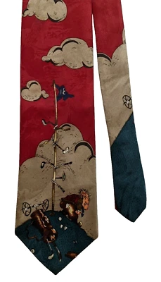 Gravata marrom vermelha 58 pol - Imagem 1 de 4