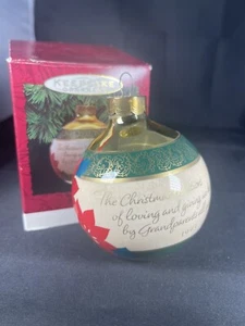 Hallmark Keepsake Glass Christmas Ornament Grandparents 1993 Vintage Bulb Ball - Picture 1 of 3