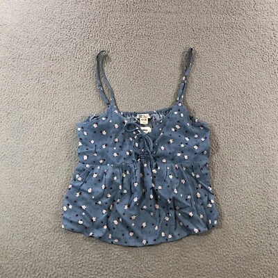 Billabong Camisole Women’s L Blue Floral Dots Babydoll Y2K - Image 1 of 4