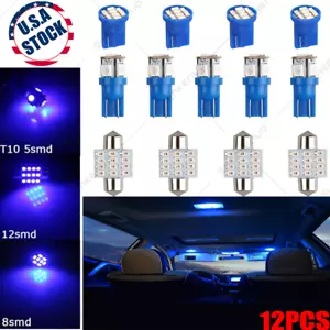 Kit de paquete interior de luces LED azules de 13 piezas para bombillas de lámpara de matrícula de domo - Imagen 1 de 12