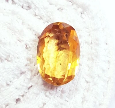 Brazilian Citrine Oval Cut 11.75 Ct Certified Loose Gemstone With Free Gift - Image 1 of 4