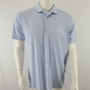 B. Draddy Sport Golf Polo Shirt Mens Medium Blue White Striped - Picture 1 of 8